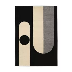Tapete Adana Duo<BR>- Preto & Off White<BR>- 190x133cm