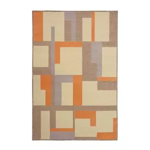 Tapete Herat New<BR>- Bege & Laranja<BR>- 150x100cm<BR>- Tapete São Carlos