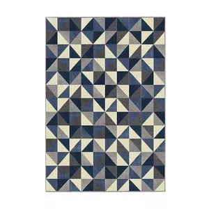 Tapete Supreme<BR>- Off White & Azul Marinho<BR>- 290x200cm<BR>- Tapetes São Carlos