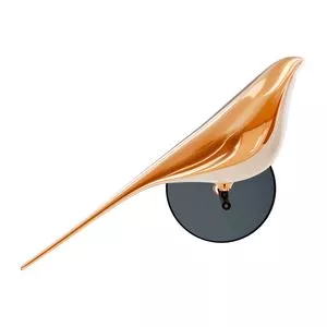 Arandela Led Bird Moderno Dourada<BR>- Dourada<BR>- 12x24x24cm<BR>- Hevvy