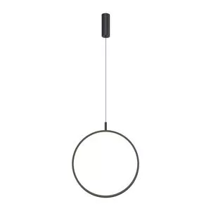 Pendente Led Hoop Aço Carbono E Alumínio<BR>- Preto<BR>- 540x40x40cm<BR>- Hevvy