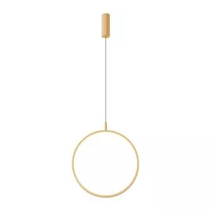 Pendente Led Hoop Moderno Metal Dourado<BR>- Dourado<BR>- 540x40x40cm<BR>- Hevvy