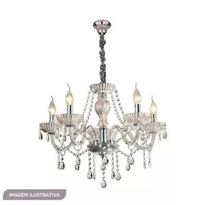 Lustre Valentina<BR>- Cristal & Chumbo<BR>- 60x47x47cm<BR>- Bivolt<BR>- Hevvy