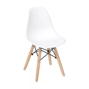 Cadeira Eames Kids<BR>- Branca & Madeira<BR>- 56,5x31x28,5cm<BR>- Or Design