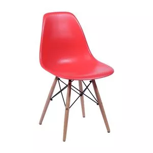 Cadeira Eames DKR<BR>- Vermelha & Bege<BR>- 80,5x46,5x42cm