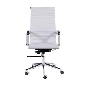 Cadeira Office Eames Esteirinha<BR>- Branca & Prateada<BR>- 114x61x46,5cm<BR>- Or Design