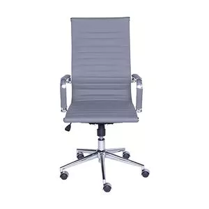 Cadeira Office Eames Esteirinha<BR>- Cinza & Prateada<BR>- 114x61x46,5cm<BR>- Or Design