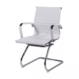 Cadeira Office Esteirinha<BR>- Branca & Prateada<BR>- 89x54,5x46,5cm<BR>- Or Design