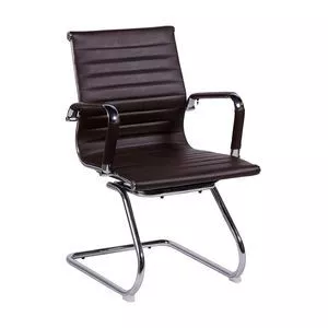Cadeira Office Eames Esteirinha<BR>- Café & Prateada<BR>- 89x54,5x46,5cm<BR>- Or Design