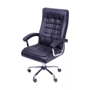 Cadeira Office Oslo<BR>- Preta & Prateada<BR>- 121x64x60cm<BR>- Or Design