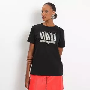 T-Shirt Fashion MC Frases<BR> - Preto<BR> - Acostamento