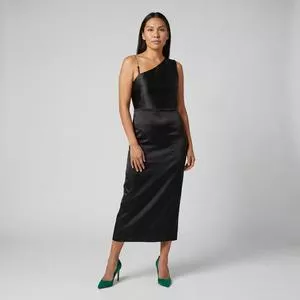 Vestido Black Ombro Único<BR> - Preto<BR> - Acostamento