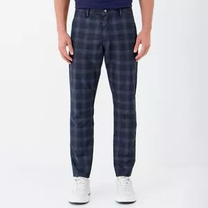 Calça Casual Masculina Xadrez<BR> - Preto<BR> - Acostamento