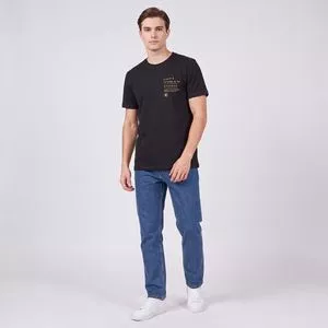Camiseta Estampa Frontal<BR>- Preta<BR>- Limits
