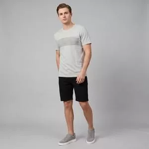 Camiseta Estonada Estampa Frontal<BR>- Cinza Claro<BR>- Limits