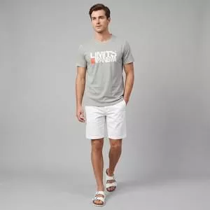 Camiseta Estampa Frontal Estonada<BR>- Cinza<BR>- Limits