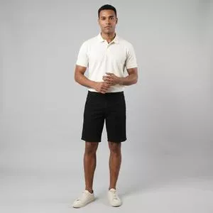 Bermuda Sarja Easy Cintura Média<BR>- Preto<BR>- Serafine