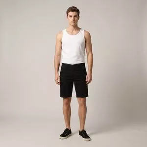 Bermuda Cintura Média<BR>- Preto<BR>- Serafine