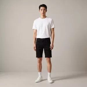 Bermuda Cintura Média<BR>- Preto<BR>- Serafine