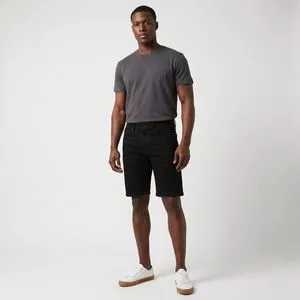 Bermuda Cintura Média<BR>- Preto<BR>- Serafine