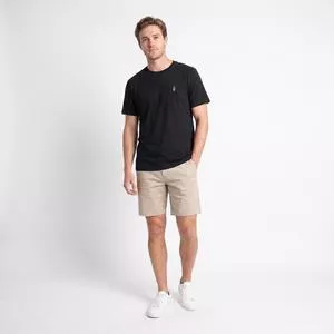 Camiseta Básica Gola Careca Manga Curta<BR>- Preto<BR>- Serafine
