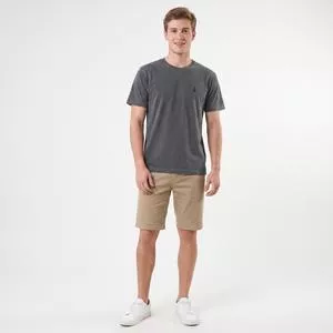Camiseta Estonada Básica  Gola Careca<BR>- Preto<BR>- Serafine