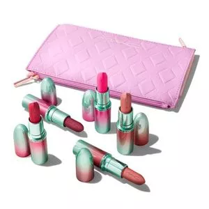 Kit De Batom Mac Less Is Bore Rosa 5 Unidades Nécessaire