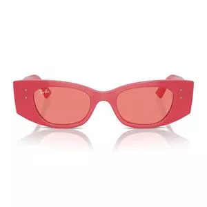 Óculos De Sol Retangular<BR>- Vermelho<BR>- Ray Ban