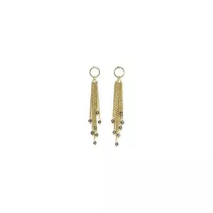 Brinco Longo Correntes<BR>- Dourado <BR>- Carol Gregori