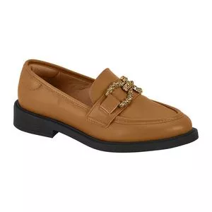 Loafer Com Aviamento Strass<BR>- Caramelo<BR>-Vizzano