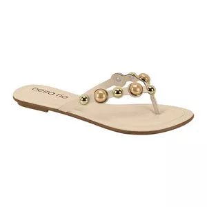 Sandália Rasteira 8367-882<BR>- Off-White<BR>- Beira Rio