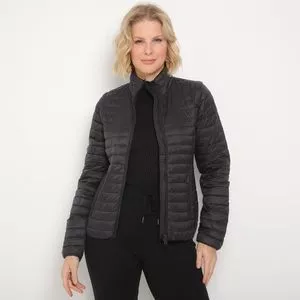 Jaqueta Puffer Com Bolsos<BR>- Preta<BR>- Alpelo