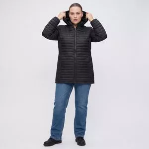 Casaco Puffer Duck Down Básico Com Capuz<BR>- Preto<BR>- Alpelo