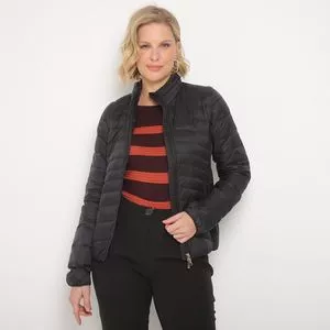 Jaqueta Puffer Com Bolsos<BR>- Preta<BR>- Alpelo