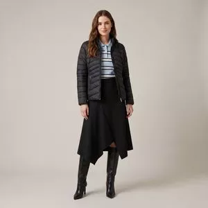 Jaqueta Duck Down Casual Manga Longa<BR>- Preto<BR>- Alpelo