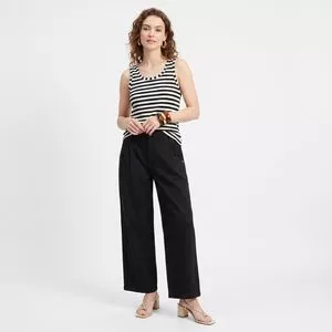 Blusa Listrada Cavada<BR>- Preto<BR>- Mirasul