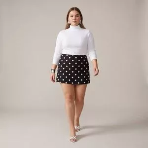 Blusa Canelada Gola Alta<BR>- Branco<BR>- Mirasul