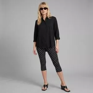 Camisa Crepe Viscose Regular<BR>- Preta<BR>- Mirasul