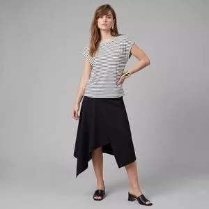 Muscle Tee Listrada<br /> - Branco & Preto<br /> - Mirasul
