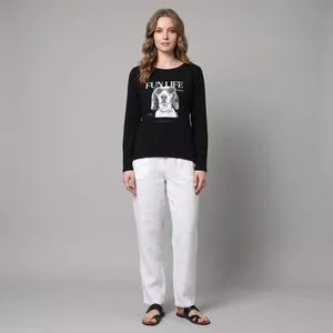 Blusa Manga Longa<BR>- Preto<BR>- Mirasul