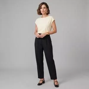 Blusa Muscle Tee<BR>- Off White<BR>- Viviane Furrier