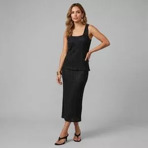 Regata Tricot Chevron Lurex<BR>- Preta<BR>- Viviane Furrier