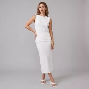 Regata Gola V Tricot Tule<BR>- Off White<BR>- Viviane Furrier