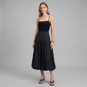 Top Em Tricot Decote Quadrado<BR>- Preta<BR>- Viviane Furrier