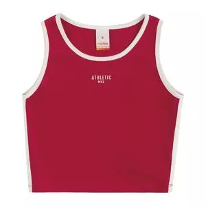 Cropped Regata Inscrições<BR>- Vermelho<BR>- Marisol