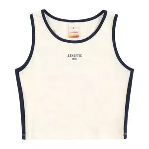 Cropped Regata Inscrições<BR>- Off White<BR>- Marisol