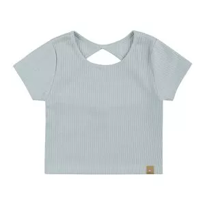 Blusa Manga Curta Azul<BR>- Azul<BR>- Marisol