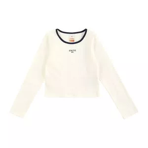 Blusa Manga Longa Inscrições<BR>- Off White<BR>- Marisol