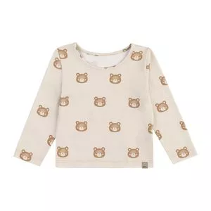 Blusa Manga Longa Bichinho<BR>- Bege<BR>- Marisol