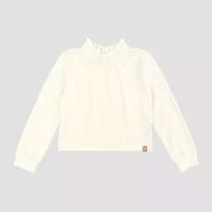 Blusa Gola Alta Manga Longa<BR>- Off White<BR>- Marisol